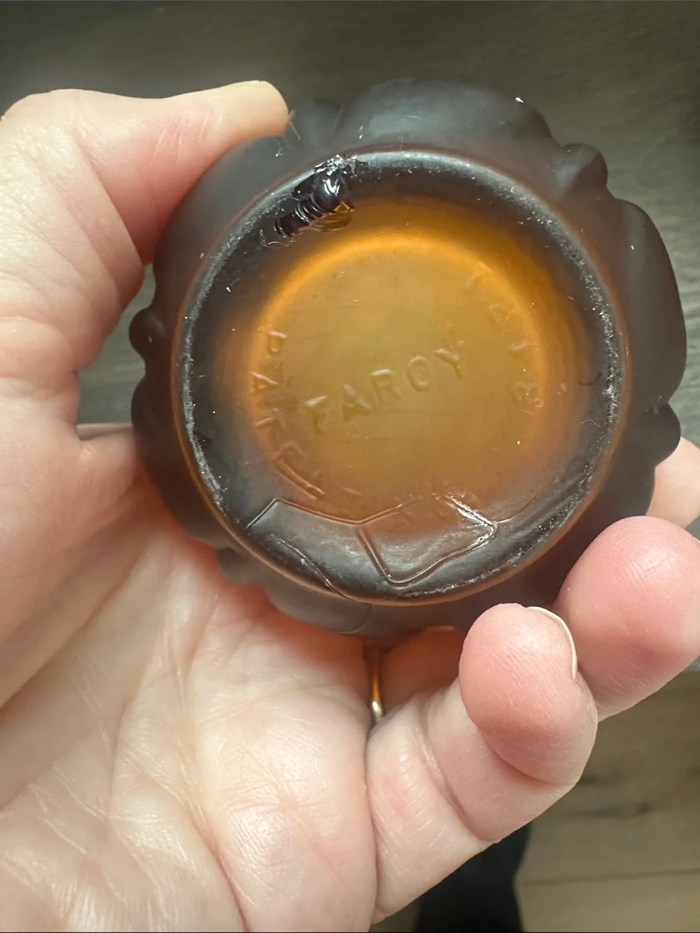 Vintage Faroy Amber Glass Tulip Votive Candle Holdets - Set of 3